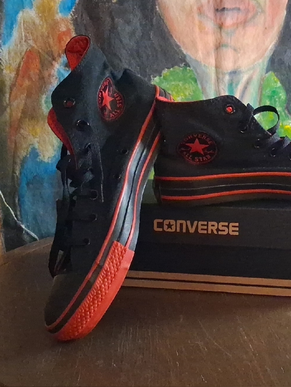 Converse Black & Red High-Top Sneakers